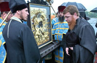 Фото, встреча в аэропорту чудотворной Феодоровской иконы Пресвятой Богородицы