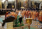 В день памяти мученицы Татианы Предстоятель Русской Церкви совершил Литургию в Храме Христа Спасителя в Москве