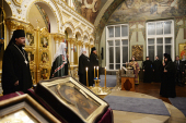 В канун Недели Торжества Православия Святейший Патриарх Кирилл совершил всенощное бдение в Богородице-Рождественском ставропигиальном монастыре