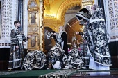 В Великую Среду Предстоятель Русской Церкви совершил Литургию Преждеосвященных Даров в Храме Христа Спасителя